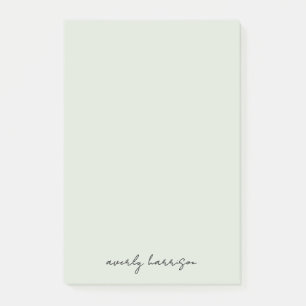 Aangepast monogram licht saliegroene chic minimali post-it® notes