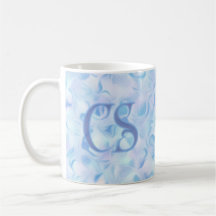 Aangepast monogram lila bloemblad organische vorm