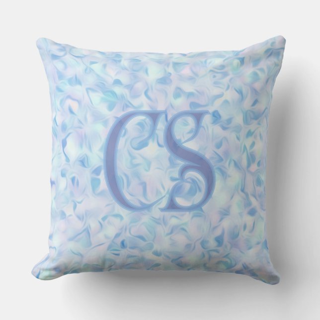 Aangepast monogram lila bloemblad organische vorm kussen (Voorkant)