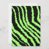 Aangepast monogram Lime Green- en Black Zebra-patr Kaart (Achterkant)
