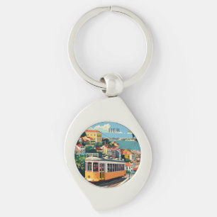 Aangepast monogram Lissabon Portugal Sleutelhanger