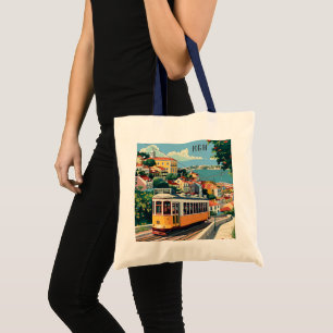 Aangepast monogram Lissabon Portugal Tote Bag