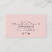 Aangepast Monogram Logo Bakkerij Roze Visitekaartje (Achterkant)
