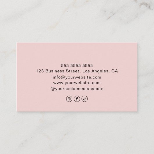 Aangepast Monogram Logo Bakkerij Roze Visitekaartje (Achterkant)