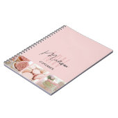 Aangepast Monogram Logo Foto Bakkerij Roze Notitieboek (Linkerzijde)