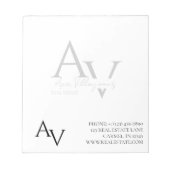 Aangepast Monogram Logo Professioneel Bedrijf Notitieblok (Voorkant)