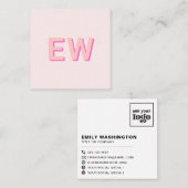 Aangepast monogram logo social media pictogrammen vierkante visitekaartje (Voorkant / Achterkant)