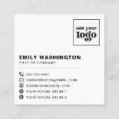 Aangepast monogram logo social media pictogrammen  vierkante visitekaartje (Achterkant)