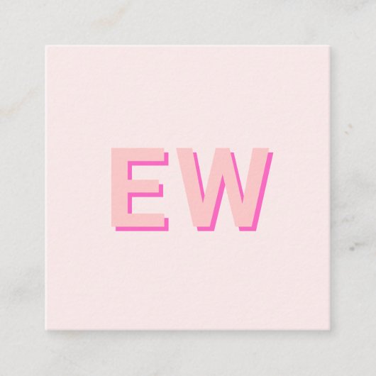 Aangepast monogram logo social media pictogrammen vierkante visitekaartje (Voorkant)