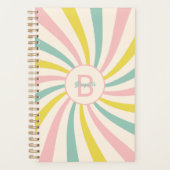 Aangepast monogram, 'Lollypop Vibes' retro Planner (Voorkant)