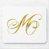 Aangepast monogram M Faux Gold Foil Monogrammen In Muismat (Voorkant)
