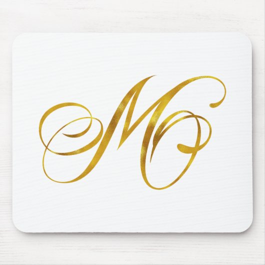 Aangepast monogram M Faux Gold Foil Monogrammen In Muismat (Voorkant)