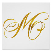 Aangepast monogram M Faux Gold Foil Monogrammen In Poster (Voorkant)