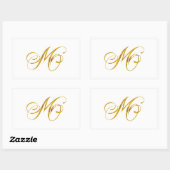Aangepast monogram M Faux Gold Foil Monogrammen In Rechthoekige Sticker (Vel)