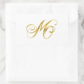 Aangepast monogram M Faux Gold Foil Monogrammen In Rechthoekige Sticker (Tas)