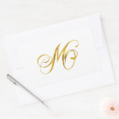 Aangepast monogram M Faux Gold Foil Monogrammen In Rechthoekige Sticker (Envelop)