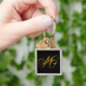 Aangepast monogram M Faux Gold Foil Monogrammen In Sleutelhanger (Hand)