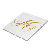 Aangepast monogram M Faux Gold Foil Monogrammen In Tegeltje (Zijkant)