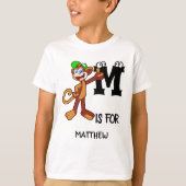 Aangepast monogram M is voor schattige afbeelding T-shirt (Voorkant)