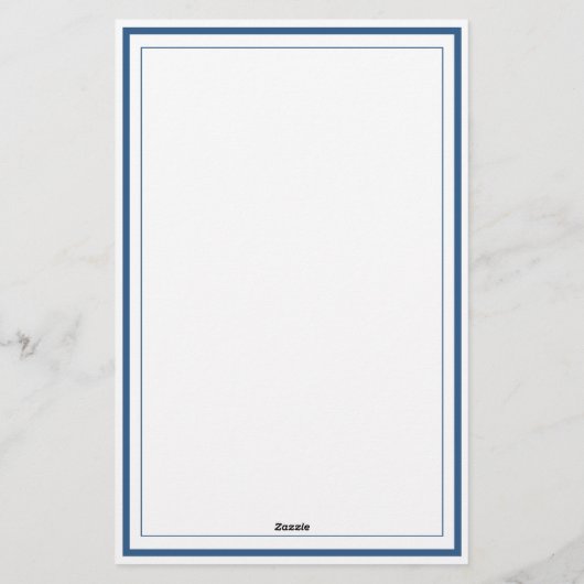 Aangepast Monogram Marine Blauwe Grens Stationery Briefpapier (Achterkant)