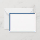 Aangepast Monogram Marine Blauwe Grens Stationery Notitiekaartje (Achterkant)