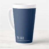 Aangepast monogram, marineblauw modern latte mok (Linkerhoek)