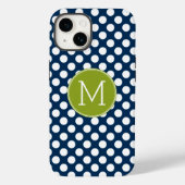 Aangepast monogram marineslauw blauw en kalkgroene Case-Mate iPhone case (Achterkant)