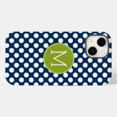 Aangepast monogram marineslauw blauw en kalkgroene Case-Mate iPhone case (Achterkant (horizontaal))