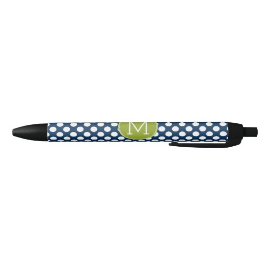 Aangepast monogram marineslauw blauw en kalkgroene zwarte inkt pen (Bodem)