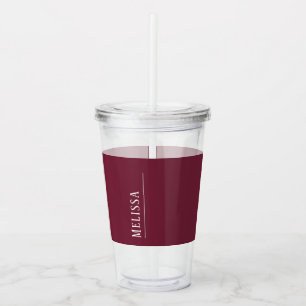 Aangepast monogram, mauve lavendel kleur acryl drinkbeker