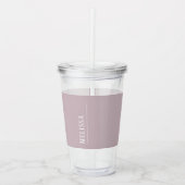 Aangepast monogram, mauve lavendel kleur acryl drinkbeker (Voorkant)