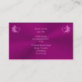 Aangepast monogram, Mauve Stylized Heart en Rozen Visitekaartje (Achterkant)