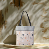 Aangepast monogram met aards minimaal pastelblad tote bag