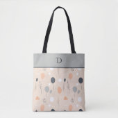 Aangepast monogram met aards minimaal pastelblad tote bag (Voorkant)