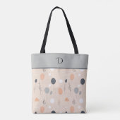 Aangepast monogram met aards minimaal pastelblad tote bag (Achterkant)