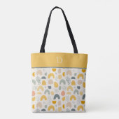 Aangepast Monogram met Abstract boogpatroon Modern Tote Bag (Achterkant)