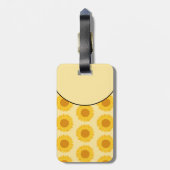 Aangepast monogram, met Gele Zonnebloemen. Bagagelabel (Achterkant verticaal)