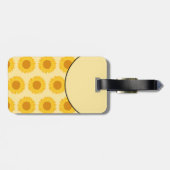 Aangepast monogram, met Gele Zonnebloemen. Bagagelabel (Achterkant horizontaal)