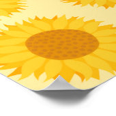 Aangepast monogram, met Gele Zonnebloemen. Poster (Hoek)