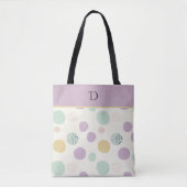 Aangepast monogram met Pastel Minimal Circle Patte Tote Bag (Voorkant)