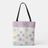 Aangepast monogram met Pastel Minimal Circle Patte Tote Bag (Achterkant)