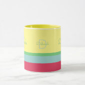 aangepast monogram met strepen, geel mok (Midden)