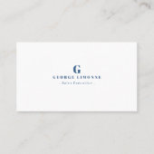 Aangepast Monogram Minimalistisch Modern Professio Visitekaartje (Voorkant)