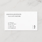 Aangepast monogram minimalistisch visitekaartje (Achterkant)