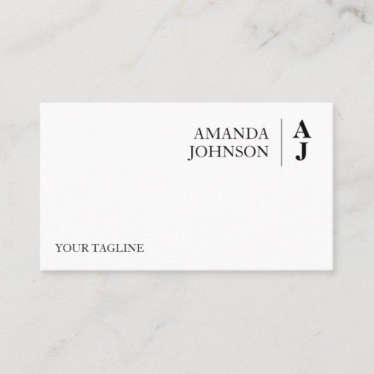 Aangepast monogram minimalistisch visitekaartje (Voorkant)