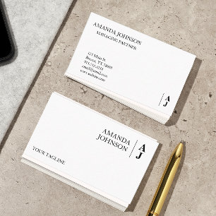 Aangepast monogram minimalistisch visitekaartje