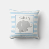 Aangepast monogram modern blauw en grijs ellephant kussen (Voorkant)