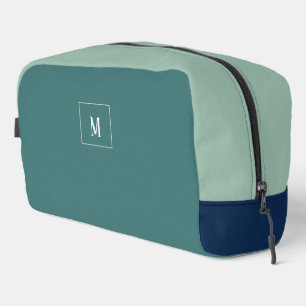 Aangepast monogram, modern blauw groen toilettasje