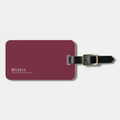 Aangepast monogram, modern Bourgondië Bagagelabel (Voorkant horizontaal)