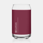 Aangepast monogram, modern Bourgondië Blikvorm Glas (Voorkant)